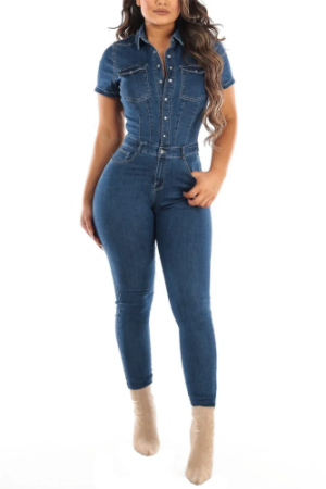 Combi en jean femme style crayon - CHIC EN PANTALON
