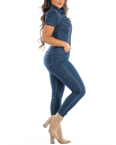 Combi en jean femme style crayon - bénéfices - CHIC EN PANTALON