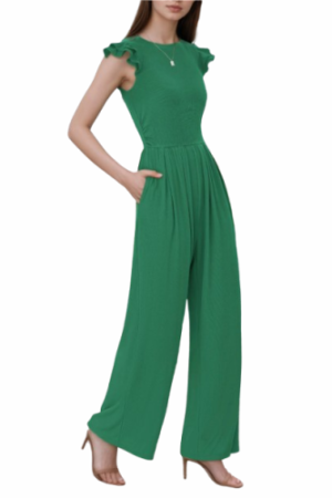 Combi habillée femme verte - CHIC EN PANTALON