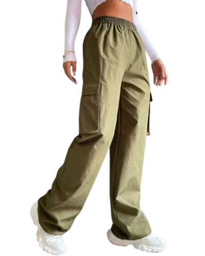 Pantalon cargo vert femme vintage 1 Pantalon cargo vert femme vintage - CHIC EN PANTALON