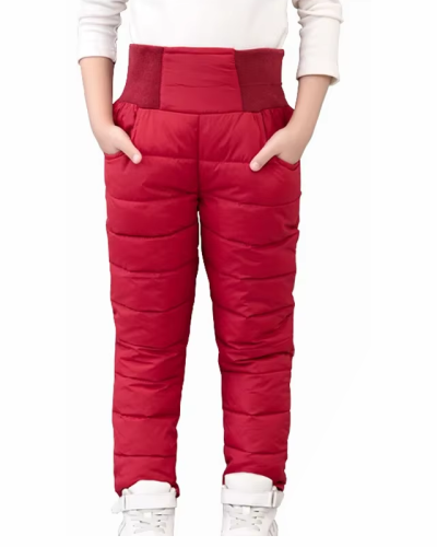Tenue ski rouge pour fillette à ceinture élastique 1 Tenue ski rouge pour fillette à ceinture élastique - CHIC EN PANTALON